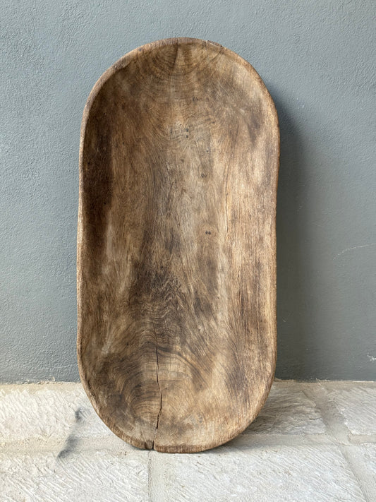 Hand-Carved Cedar Trough From Mexico / Batea De Cedro